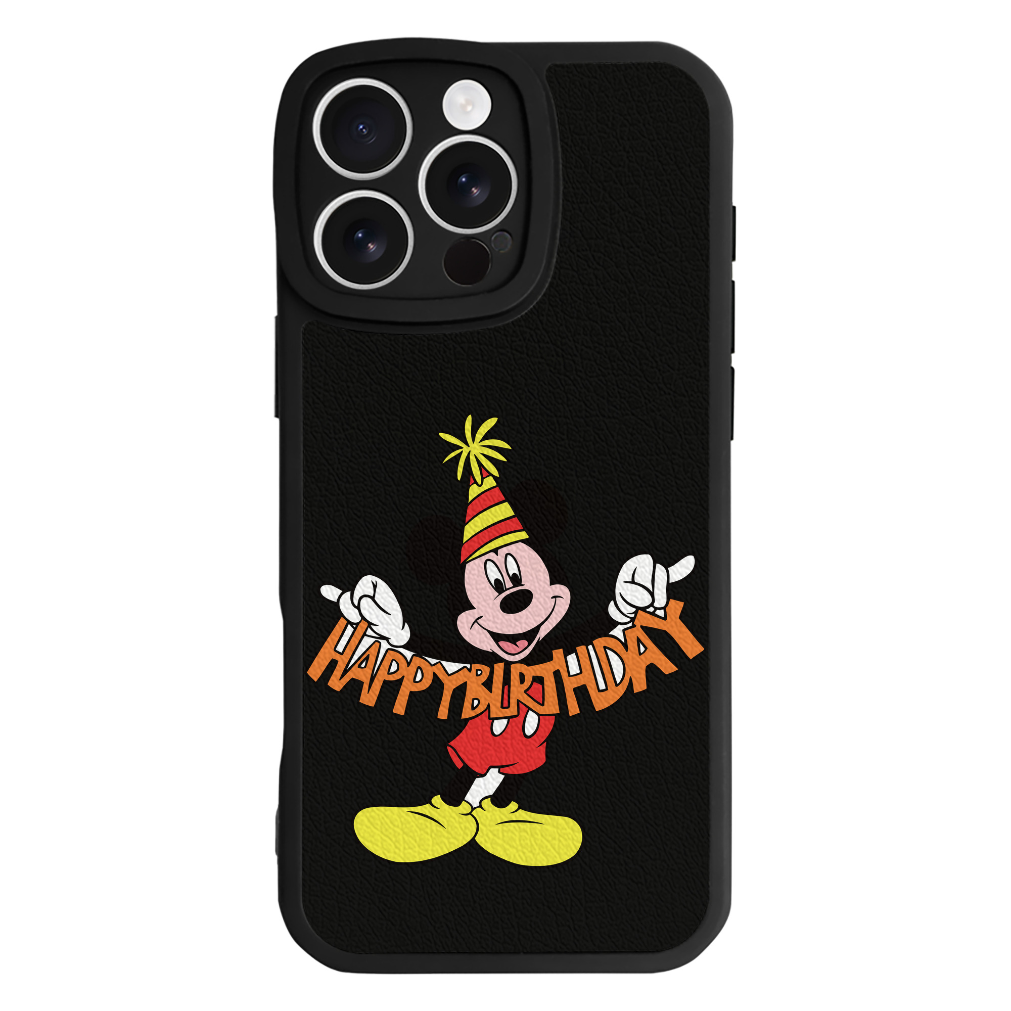 （画像用） ミッキーマウス Mickey Mouse 【iPhone 16シリーズ対応】シリコンスマホケース（レザー調） 材質：シリコン